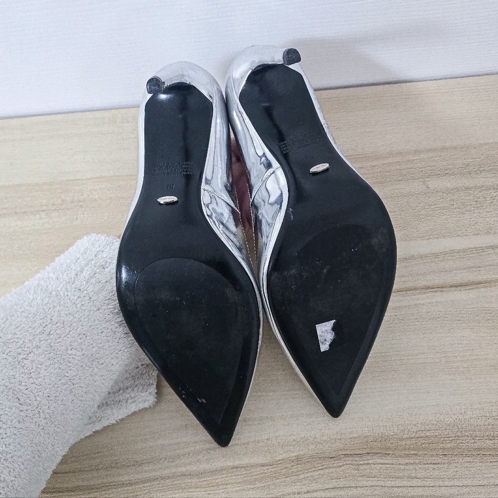 Toni Bianco Anja Metallic Silver Stiletto Heel Pumps Size 8.5 - Picture 12 of 15